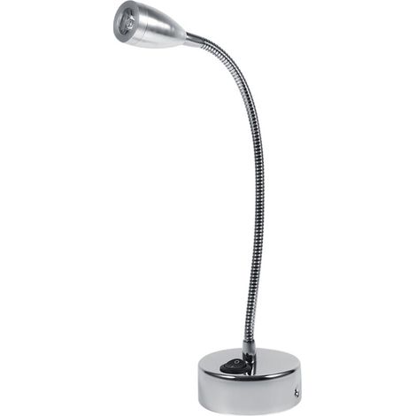 Appliques murales LED argentées col de cygne flexible chambre chevet lampe de lecture blanc chaud (type 2) (1/5)
