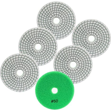 Diamond Polishing Disc - 6pcs 100mm 50 Diamond Polishing Pad for Granite Marble Artificial Stone Quartz for Angle Grinder (1/5)