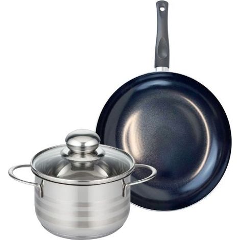 Ensemble de 1 Poêle de cuisson 20 cm et 1 faitout 14 cm Elo Prima Brillant (1/5)