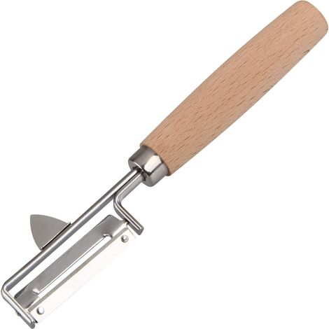 Fackelmann Pela Verdure universale, con lama affilata in acciaio inossidabile, manico pregiato ed ergonomico in legno di faggio ecologico, lunghezza 16,5 cm (1/4)