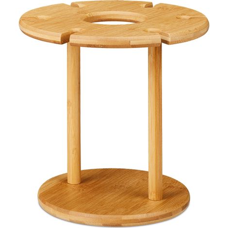 Soportes para copas de vino para 6 copas almacenamiento colgante cocina bar 30 x 30 x 40 cm en bambú natural 130009734 (1/4)