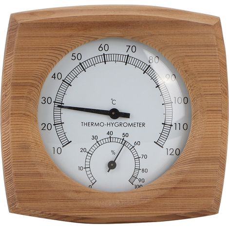 Thermomètre-hygromètre 2 en 1 en bois pour intérieur, accessoires pour sauna et hammam (1/5)