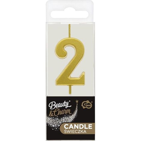 Candela B&C Picker numero 2 color oro metallizzato, 9,5 cm