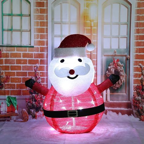 3 Figurines lumineuses Noël, LED, support métal, tissu épais, décoration intérieur extérieur jardin (1/5)