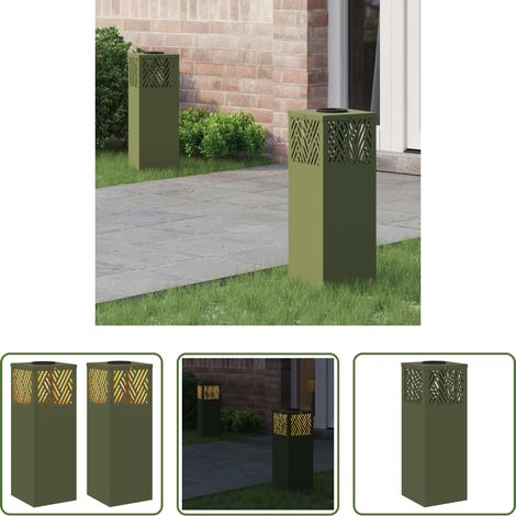 Außenbeleuchtung - Solar LED Weg Licht 2 pcs Olive Grün Kalt gewalzter Stahl (1/5)