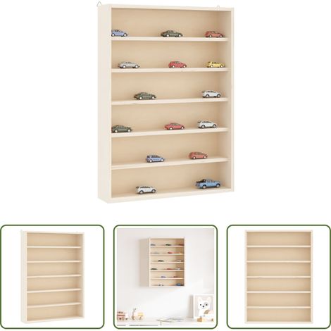 Rangement - Vitrine de collection en bois avec 6 étagères 40x8,5x55 cm (1/5)