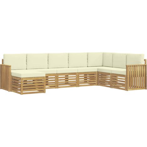Outdoor Sofa Set 8 pcs White and Cream 306 x 187.5 x 73 cm vidaXL (1/5)