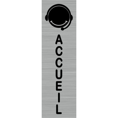 Pictogramme ACCUEIL (Q0046).- Adhésif aspect aluminium brossé - (1/5)
