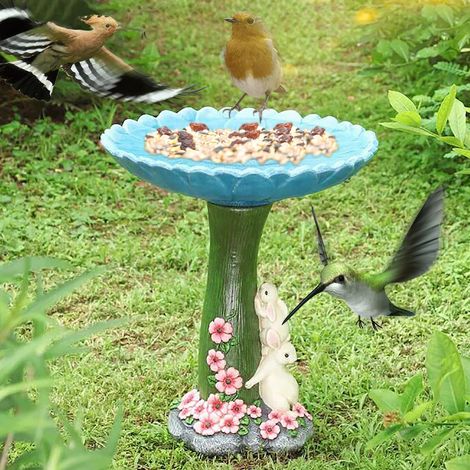 Bain Pour Oiseaux - Résine Antiquaire Extérieur - Usage Jardin Cour Intérieur - 27 cm x 20 cm x 18 cm - 1 Pièce (1/5)