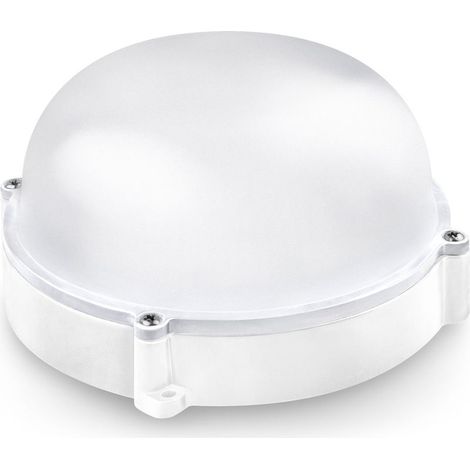 applique murale led exterieure ronde matel ip65 blanc 12w froid (1/2)