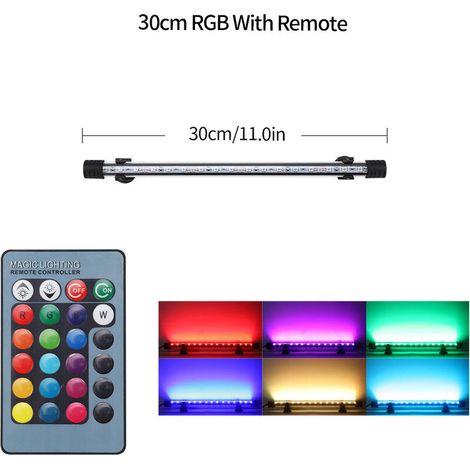 Lampe LED pour aquarium avec télécommande, motif poisson dragon à couleurs changeantes, éclairage d'aquarium - 30 cm (1/5)