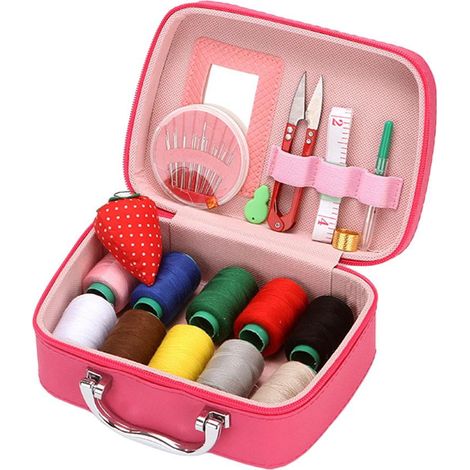 Borsa porta attrezzi da cucito - Custodia portatile in similpelle - Set di aghi in acciaio con cruna grande - Fai da te (1/3)