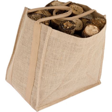 Holzscheitsack aus Jute
