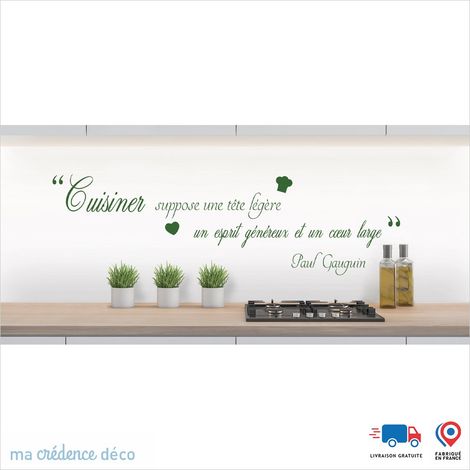 Crédence : CUISINER DEMANDE 1 - Couleur Vert émeraude - Alu composite - 60 - 120 (1/3)
