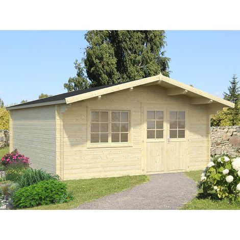 Abri de jardin en bois Britta 19,7 m2 Naturel (1/4)