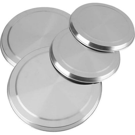 Couvercles de cuisinière en inox - Unbrand - Lot de 4 pièces - Acier inoxydable poli-miroir - Diamètre 21 cm et 17 cm (1/5)