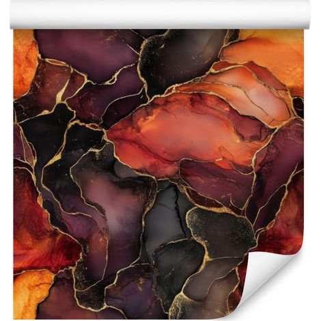 Papier peint encre bordeaux, rouge et rouille pour salon et chambre 50x1000 cm (1/5)