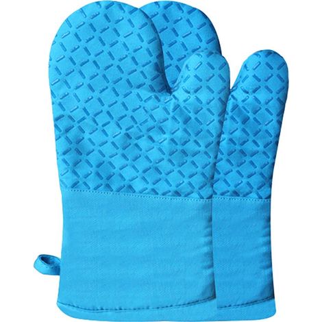 Guanti da forno resistenti al calore, guanti da forno lunghi e presine con strisce in silicone antiscivolo e morbida fodera in cotone, guanti da forno in silicone (1/5)