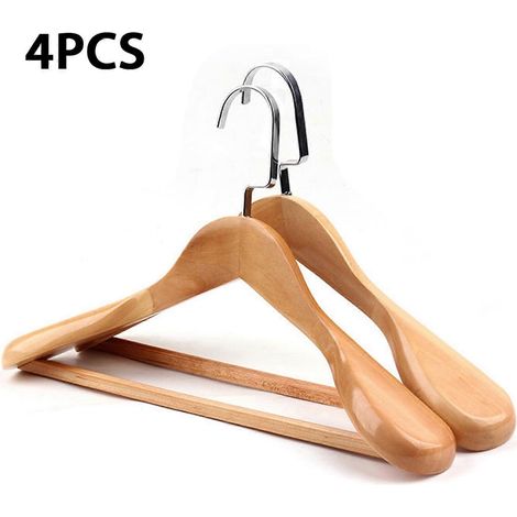 Cintre en bois massif à larges épaules, sans couture, support à vêtements pour la maison, compatible avec les cintres à costumes épais. (1/5)