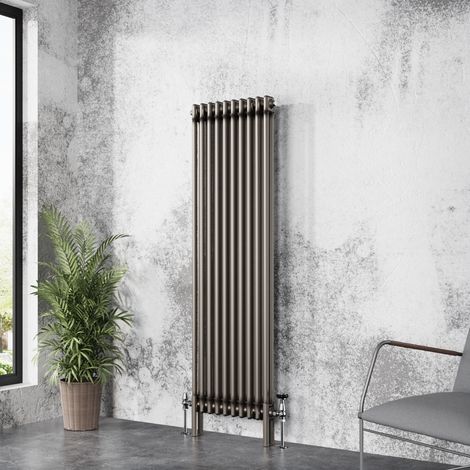 Traditional Cast Iron Style Radiator Raw Metal Central Heating 2 Column 1500x470mm