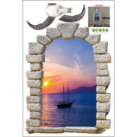 Autocollant mural décoratif adhésif repositionnable pour mur et paysage, décoration maison et bureau (B) (1/5)