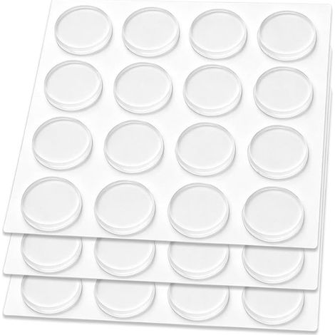 Butée de Poignée de Porte Murale, Ø 20 mm, Coussinets de Protection pour et Coulissante, Transparent, Pour Armoires, Meubles et Verre, Arret, Butee (1/5)