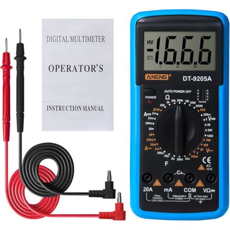 ANENG DT9205A multimètre numérique à plage automatique multimètre AC/DC testeur de Transistor électrique NCV testeur analogique professionnel (1/5)
