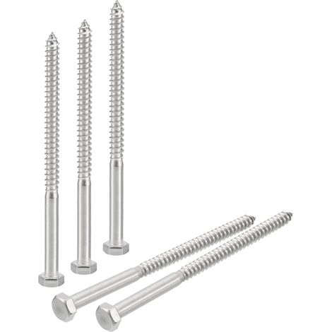 5pcs Hex Tête Retard Vis Boulons 5/16" X 5" 304 Inox Acier (1/5)
