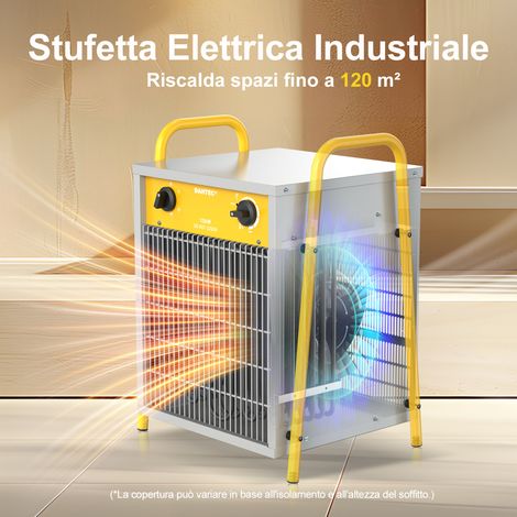 Riscaldatore elettrico industriale 15 kW - Termoventilatore robusto con protezione dal surriscaldamento, ideale per cantieri e garage - DAHTEC (1/5)