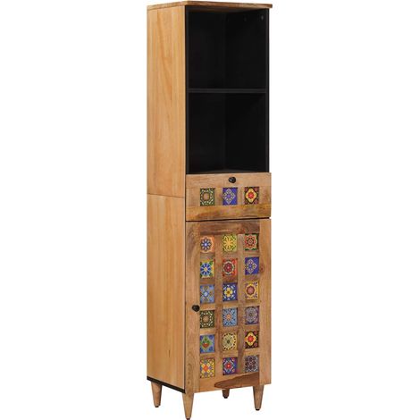 vidaXL  Bathroom Cabinet  Natural 38 x 33 x 160 cm Solid Mango Wood