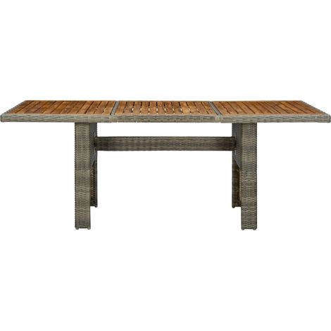 Table de jardin Table d'appoint, Table de Balcon, Marron Résine tressée et bois d'acacia massif OIB3486E (1/5)