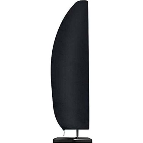 Protective Cover for Extra Large Offset Parasol Waterproof Wind Resistant 210D Fabric with Zipper Black (1/4)