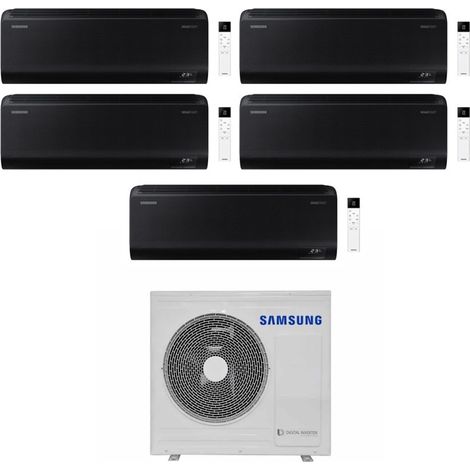 Samsung Climatizzatore Penta Split Windfree Black 7+9+9+9+9 BTU con AJ100TXJ5KG/EU Inverter R-32 Wi-Fi Classe A++