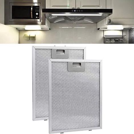 Paquete de 2 filtros de grasa de malla de aluminio de 5 capas para campana extractora (267x305x9 mm, blanco) (1/5)
