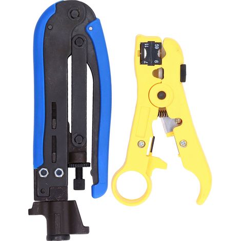 Pince à dénuder et à sertir, coupe pratique réglable pour câble coaxial, pince d’extrusion facile à utiliser. (1/5)