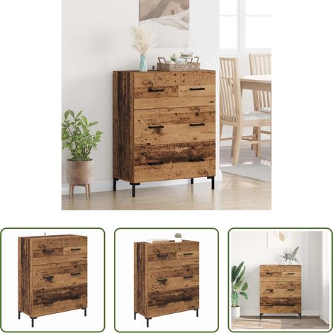 Buffet moderne -  Buffet Bois Ancien 69,5 x 34 x 90 cm Bois d'ingénierie et fer (1/5)