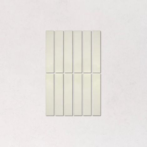 Faience Effet Zellige Blanc Cassé NOUVELLE 3x16cm Talc Matt