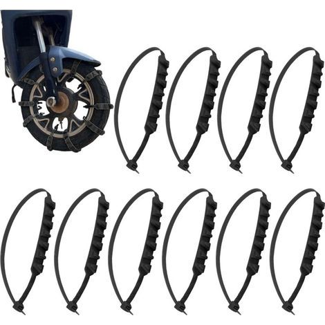 10 Stück rutschfeste Winterschneeketten für Motorräder, Universal-Schneeketten, Notfall-Reifenketten für Motorräder, Fahrräder und E-Bikes (1/4)