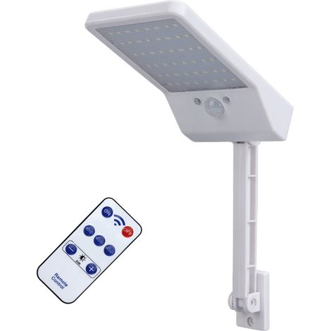 Applique murale solaire extérieure 48 LED avec détecteur de mouvement, idéale pour la sécurité, garage, clôture, terrasse, porche et jardin. Coque blanche. (1/5)