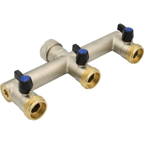 Wasserverteiler 3 fach Messing 1 Zoll 3 Wege Verteiler Wasser (1/4)