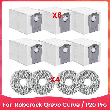 Ersatzzubehörset für Roborock Qrevo Curve / P20 Pro Saugroboter: Reinigungsteile, Waschtücher usw. (1/5)