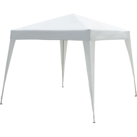 Tonnelle de Jardin 3x3m Pop up Tente Pliable Acier Polyester imperméabilisé Anti UV avec Sac de Transport Blanc