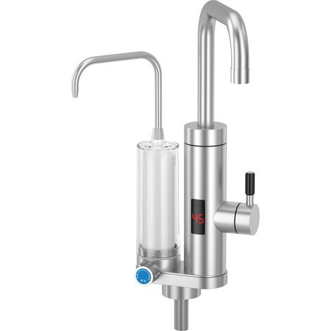 Riscaldamento elettrico istantaneo Kraan - Keuken da 3000 W 230 V Modello con LED, filtro, rotazione a 360º, cloro e metalli non visibili