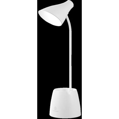 Lampe de Bureau, lampe table LED 3 modes d'éclairage et capteur tactile, lampe bureau rotation à 360 ° à intensité variable pour la lecture, l'étude, le travail (Blanc) (1/5)