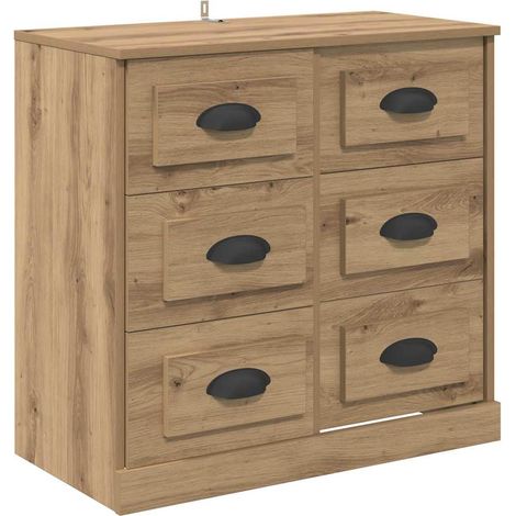 Vitrina con cajón Roble artesanal 70 x 35,5 x 67,5 cm vidaXL (1/5)