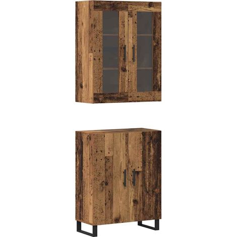 Buffet,Bahut,Haut Armoire Bois ancien 69,5 x 34 x 180 cm Bois d'ingénierie CFW55737 (1/5)