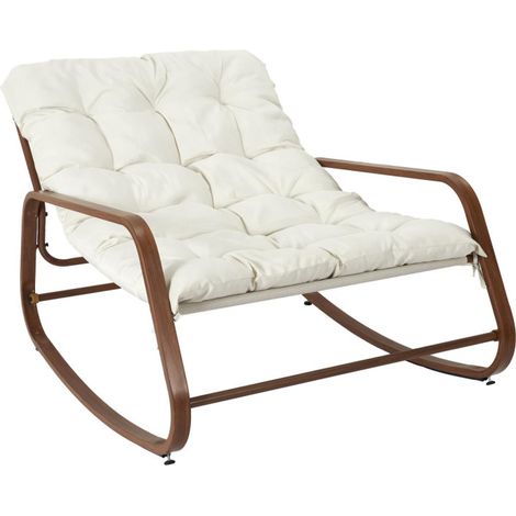Fauteuil à Bascule Design "Miami" 130cm Blanc (1/5)