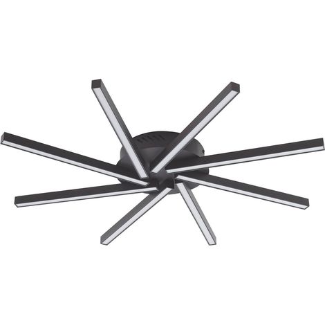 Lucande Lámpara de techo LED 'Tjado' en Negro Metal