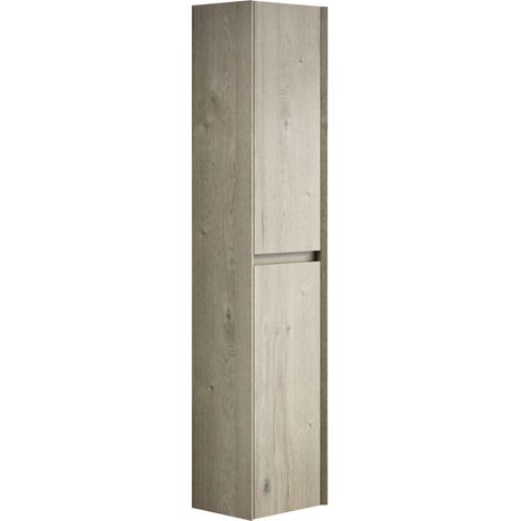 Armoire murale étroite de salle de bain 140 cm avec 2 portes, rangements intérieurs réglables, finition bois chêne crème (1/5)