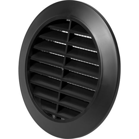 1 - Grille D'aération Ronde - Couvercle De Ventilation - Protection Insectes Intégrée - Pour Salle De Bain Et Bureau - Noir - 80x106mm (1/5)